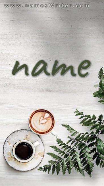 Ihr Name mit Kaffee