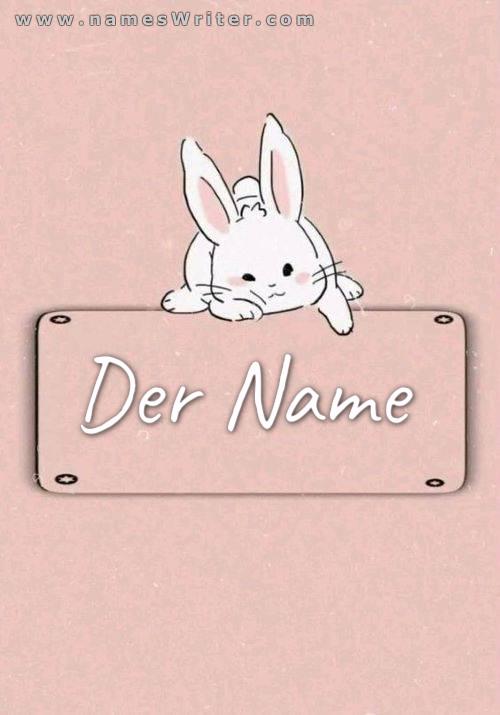 Ihr Name in einem markanten Design mit Hase