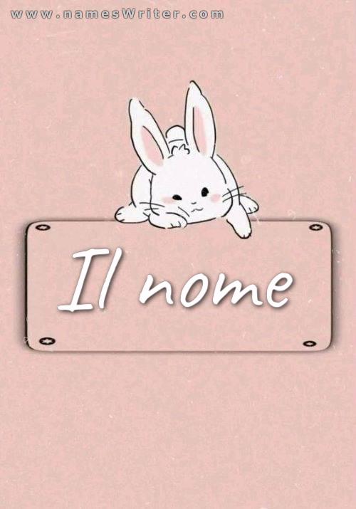 Il tuo nome all`interno di un design distintivo con un coniglietto