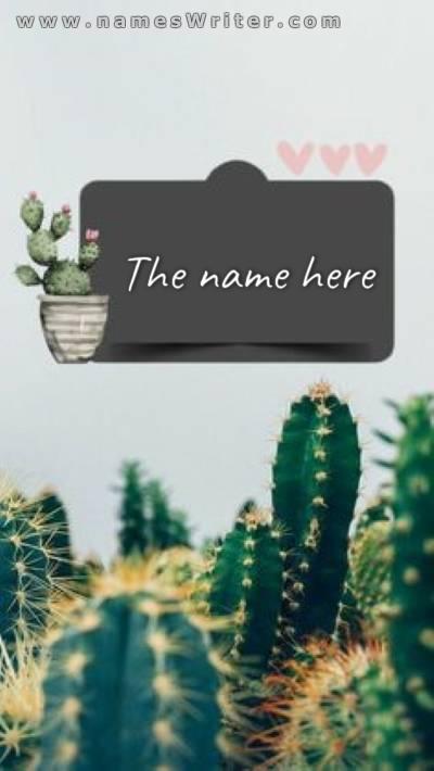 wallpaper of your name for cactus lovers
