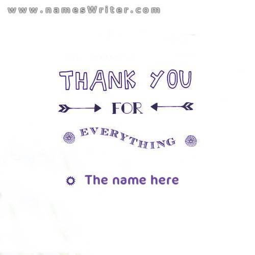 A special thank you card