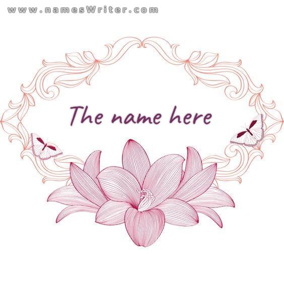 A classy design for your name of pink roses