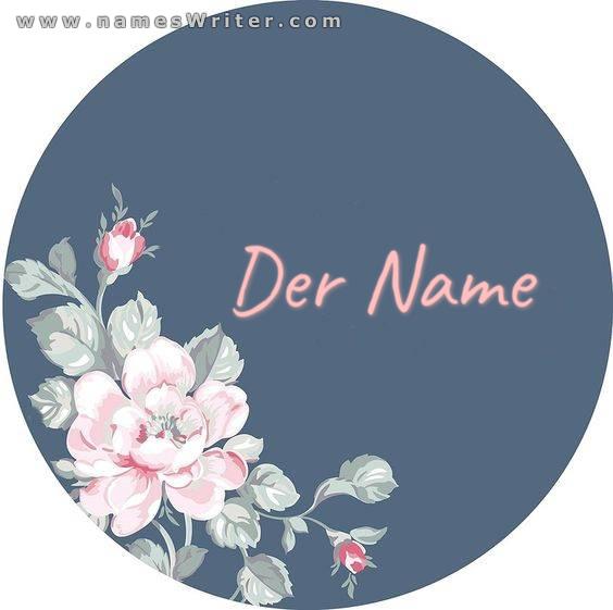 Ihr Name in einem edlen und unverwechselbaren kreisförmigen Design aus rosa Rosen