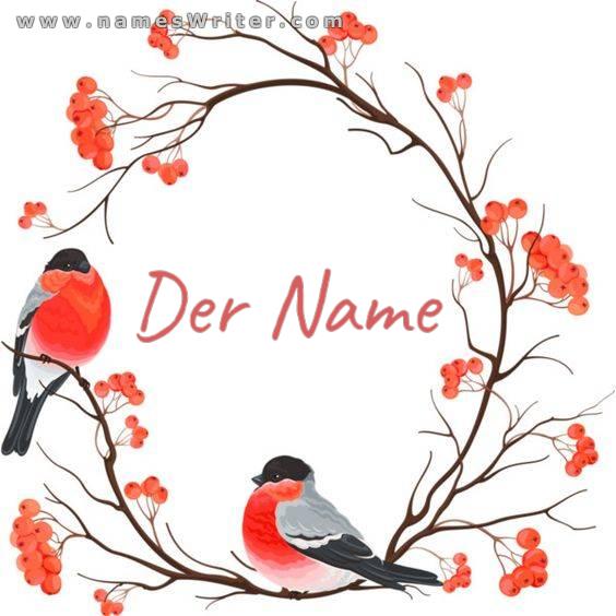 Entwerfen Sie für Ihren Namen von Ästen und Vögeln