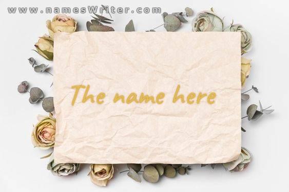 Distinctive design for your name with roses