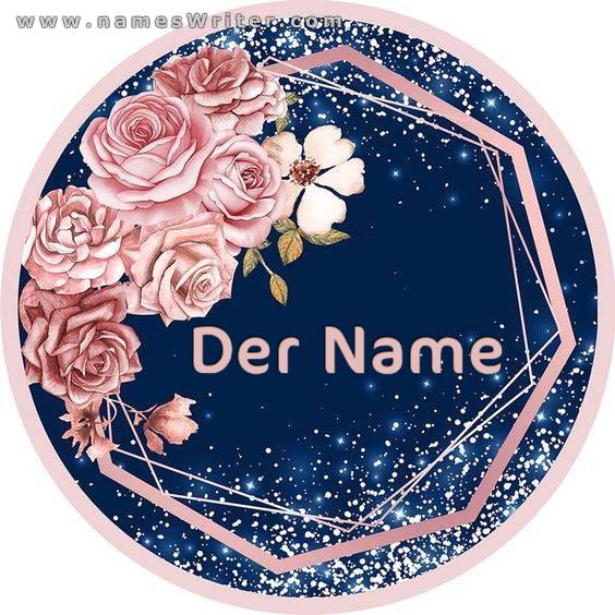 Design für Ihren Namen aus rosa Rosen