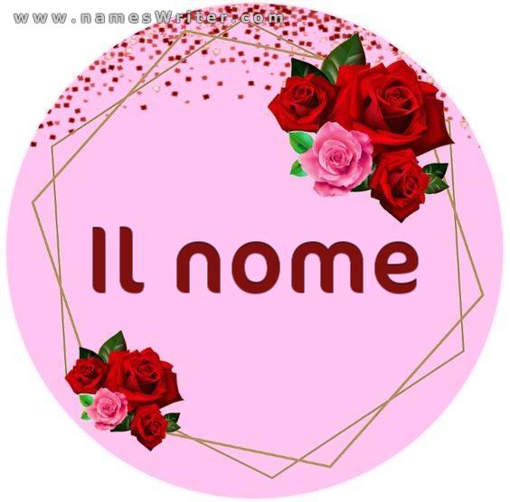 Logo per il tuo nome all`interno di un sofisticato e distintivo design di rose