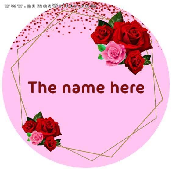 Logo for your name inside a sophisticated and distinctive design of roses