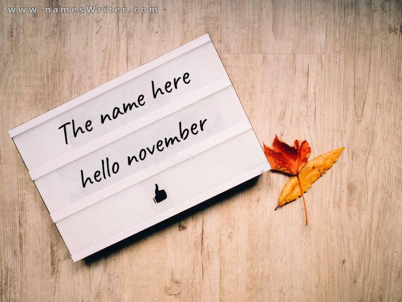 Your name is Ali hidden, welcome to november