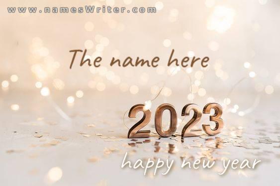 Your name on a background to celebrate 2023