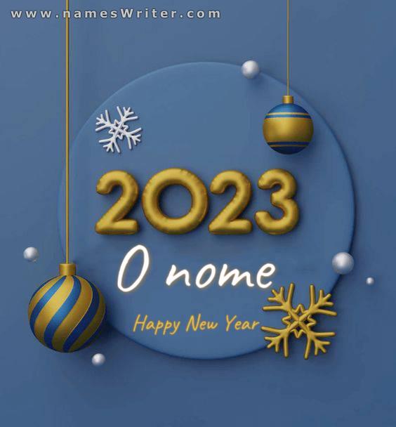 Cartão de felicitações para o novo ano de 2023