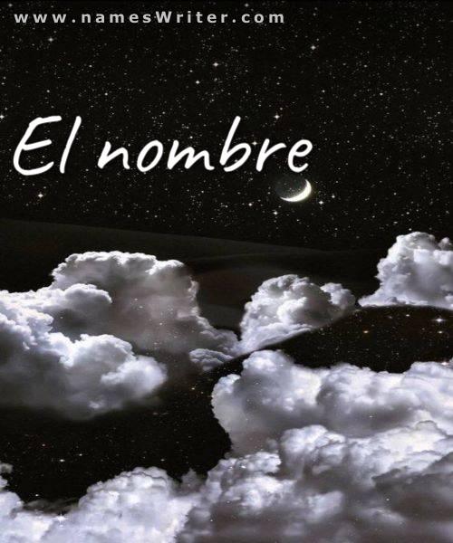 Fondo negro para tu nombre con nubes