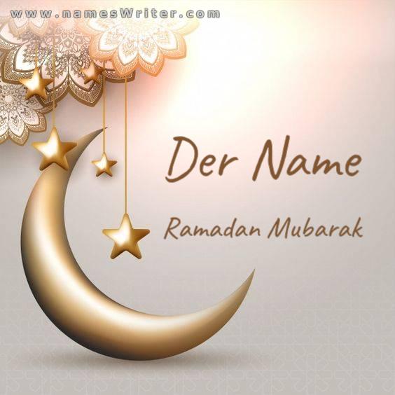 Eine spezielle Karte für Ramadan Mubarak mit der Mondsichel