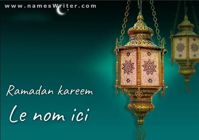 Carte distinctive et Ramadan Kareem classique
