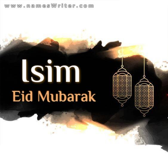 Eid Mubarak için adınızın arka planı