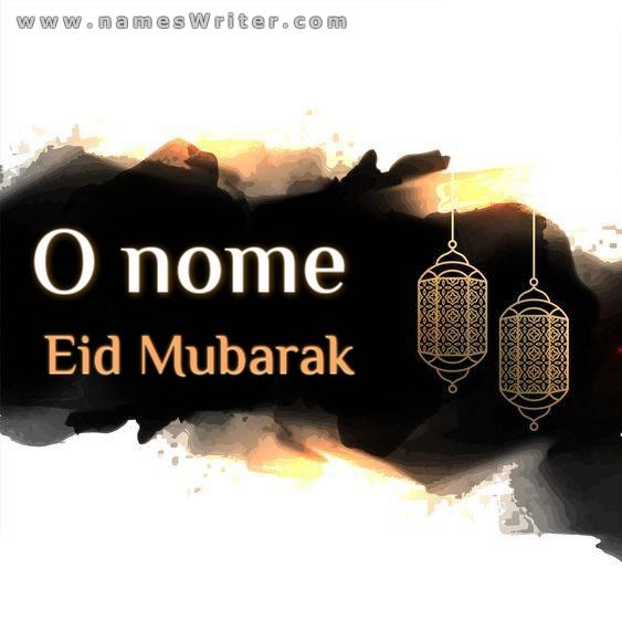 Plano de fundo do seu nome para Eid Mubarak