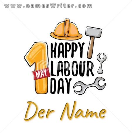 Ihr Name, um Ihnen zum Happy Labor Day zu gratulieren