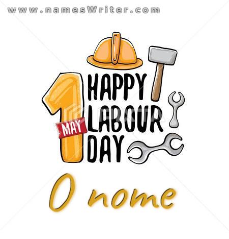 Seu nome para parabenizar feliz dia do trabalhador