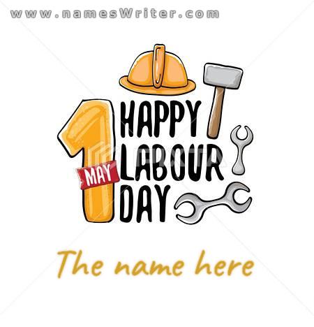 Your name to congratulate Happy Labor Day