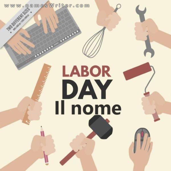 Un design distintivo per congratularsi con il Labor Day