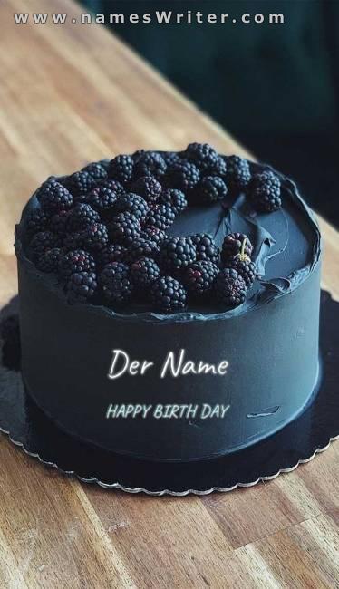 Dein Name auf der Blaubeertorte