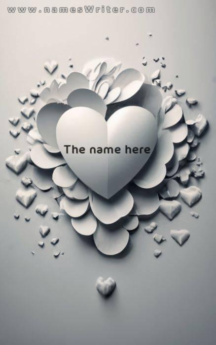 Distinctive design with your name inside the heart