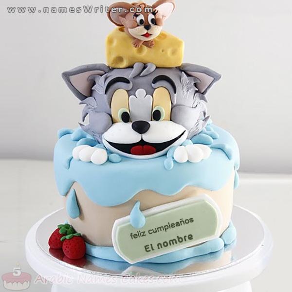 Torta de cumpleaños de Tom y Jerry
