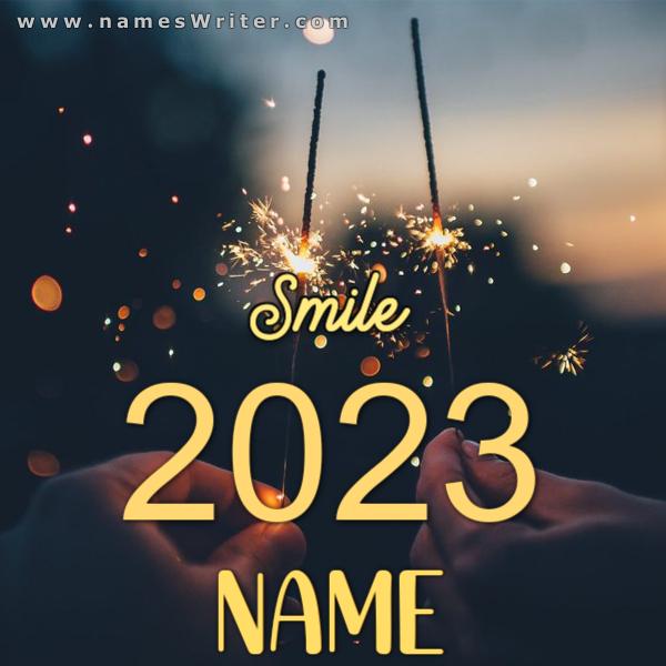 Your name inside a special design for the New Year