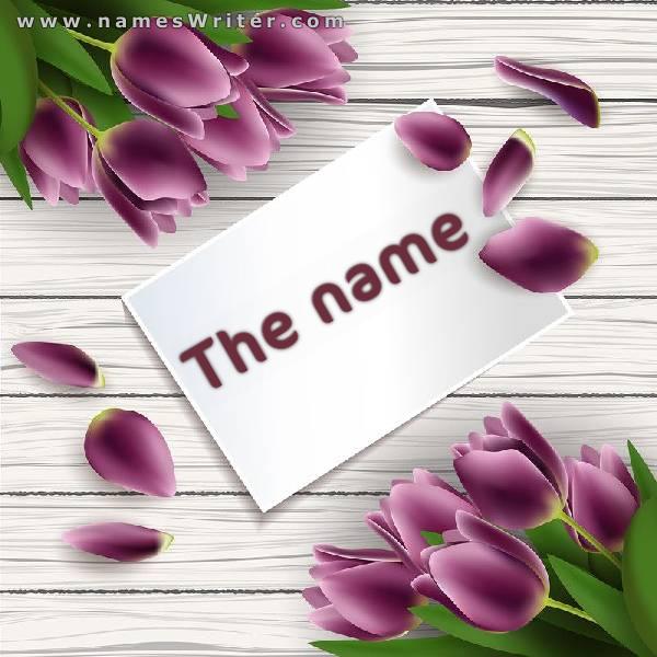  big name inside a design with flowers