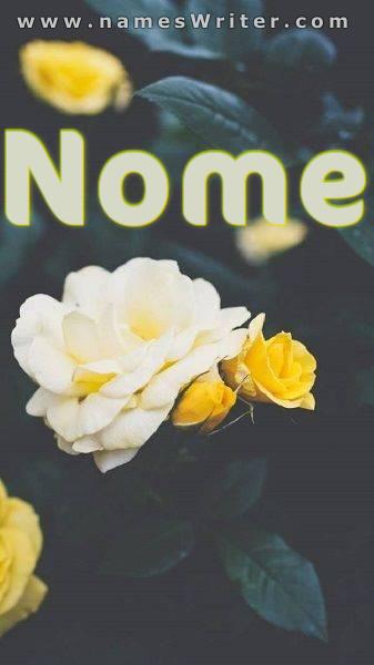 Immagine del nome con rose gialle