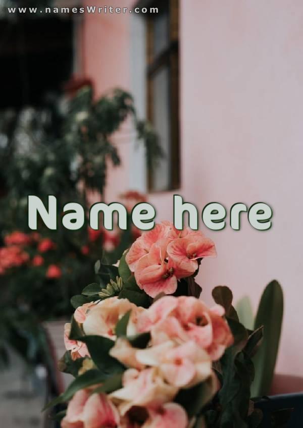 Picture of the name with roses