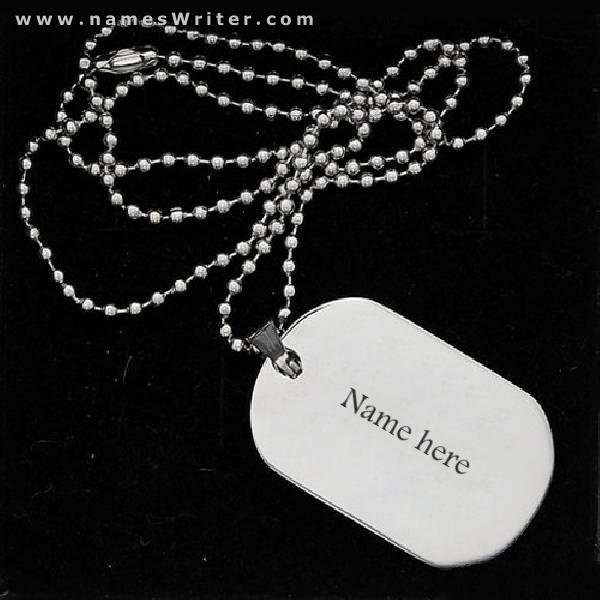 Write your favorite person`s name on a silver chain