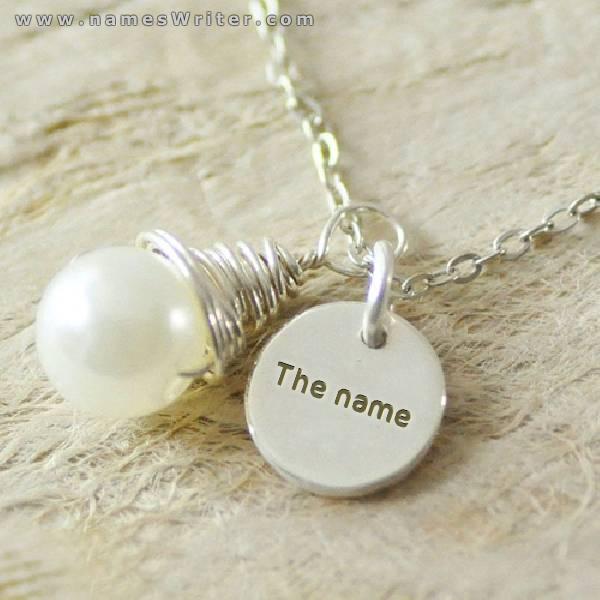Your name on a pearl necklace