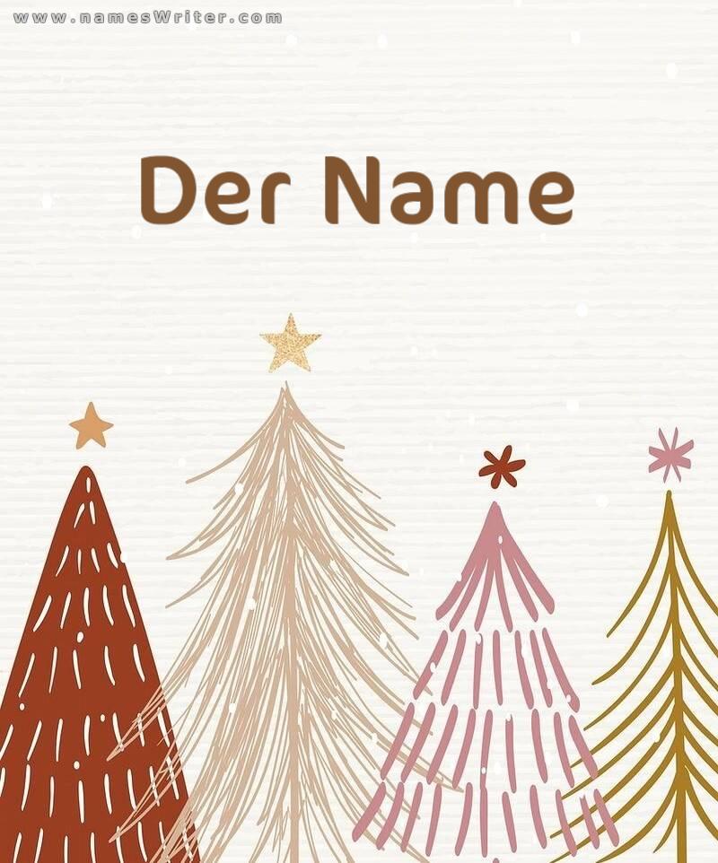 Ihr Name auf dem Design des Weihnachtsbaums