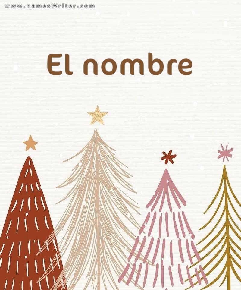 Tu nombre en el diseño del árbol de Navidad