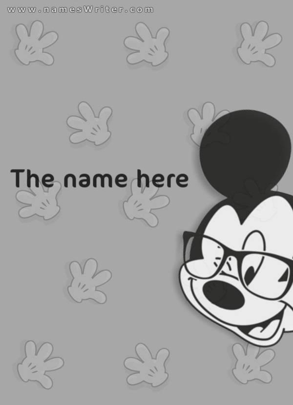 Your name on a design with Mickey for children
