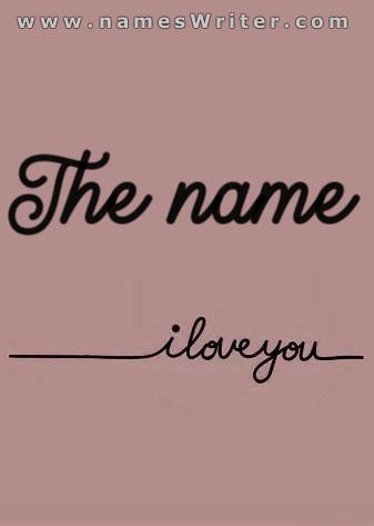 card NAME iLoveYou