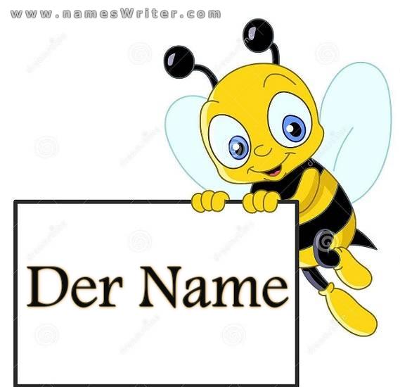 Schreiben Sie Ihren Namen auf einen Rahmen für Bienenliebhaber