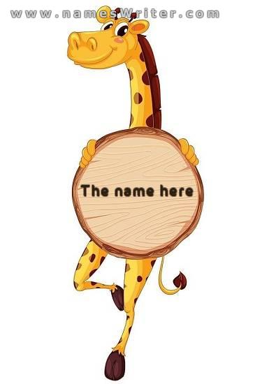 Write your name on a frame for giraffe lovers