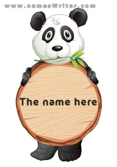 write your name with panda