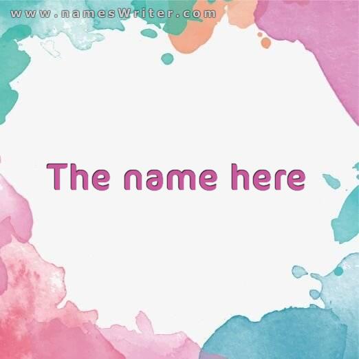 Write a name on a special background