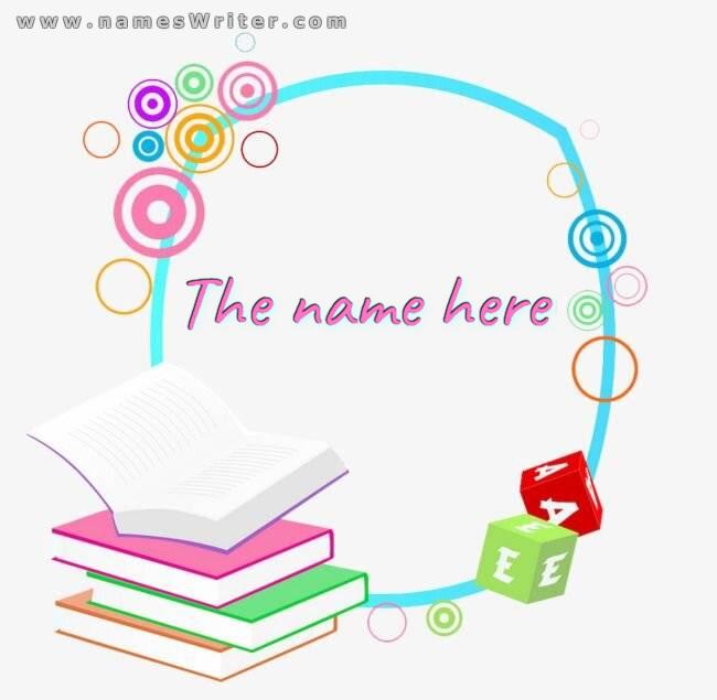 Your name inside a distinctive background for book lovers