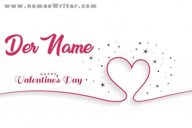Schreiben Sie einen Namen für Ihren Lieblingsmenschen, um ihm zum Valentinstag zu gratulieren