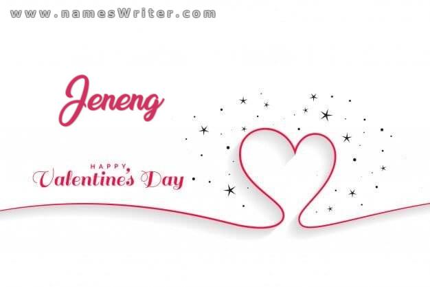 Tulis jeneng kanggo wong sing paling disenengi kanggo ngucapake selamat ing dina Valentine