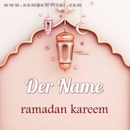 Ihr Name auf einer speziellen Karte für Ramadan Kareem