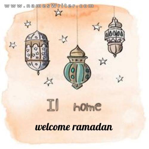 Il tuo nome con le lanterne del Ramadan