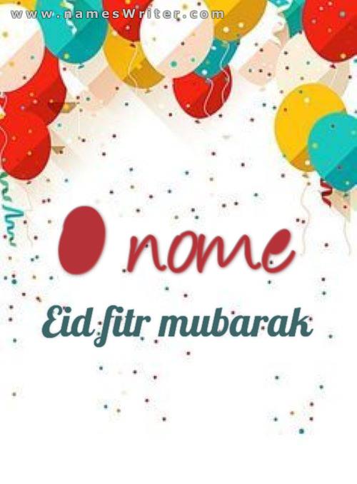Um cartão especial para felicitar o abençoado Eid