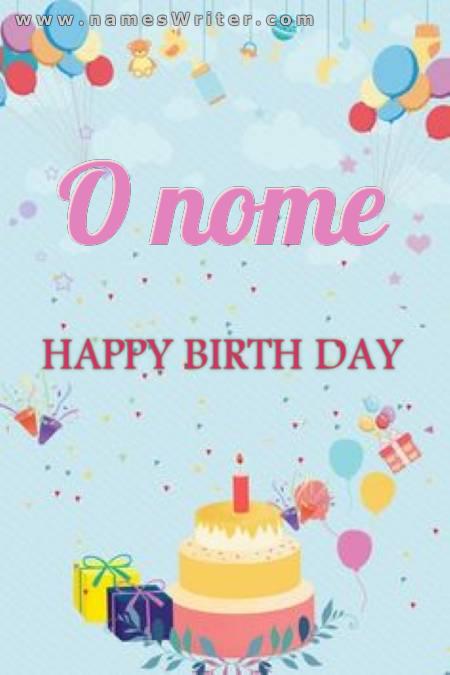 Cartão de aniversário único