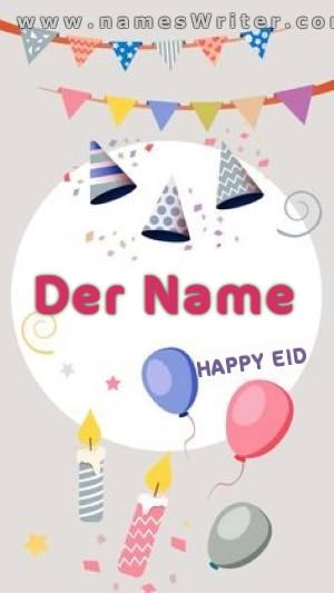 Ihr Name mit Eid-Dekorationen