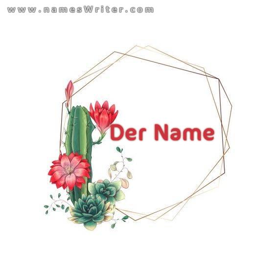 Ihr Name mit einem Design aus Rosen